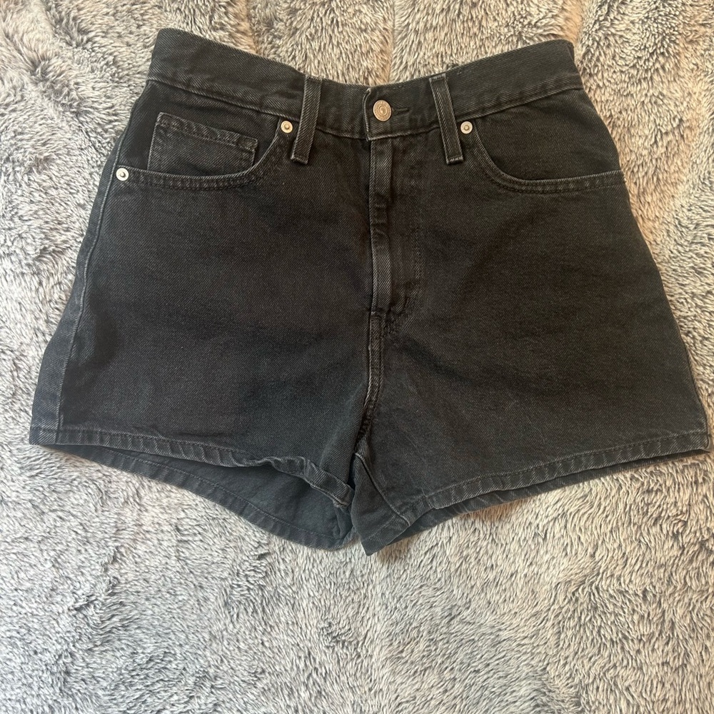 Levi's Grey Jean Shorts High-Waisted Denim